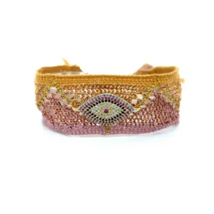 pulsera calada rosa